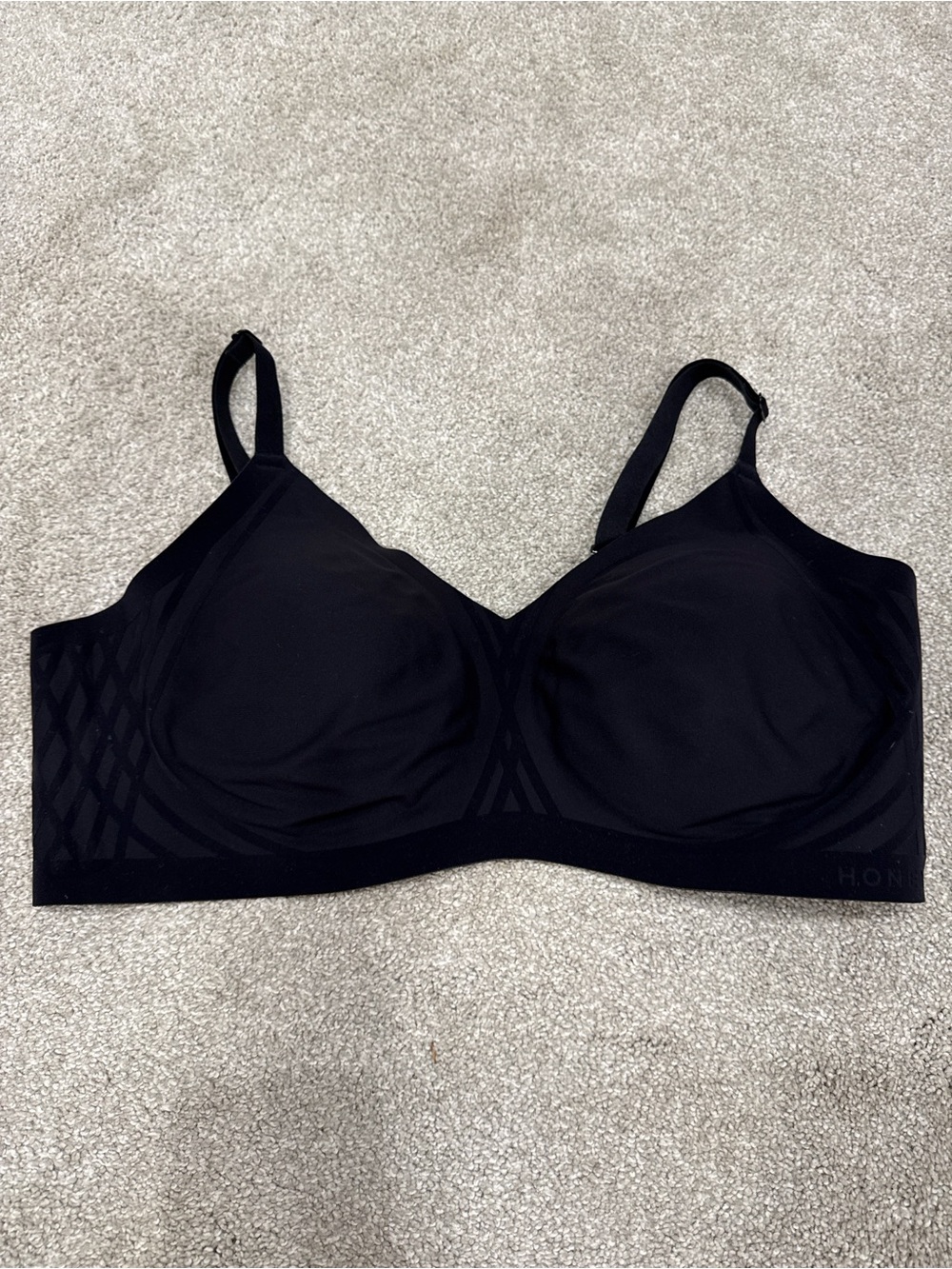 Honeylove Wireless Bra 1X 40C/D Black Convertible Straps Padded EUC